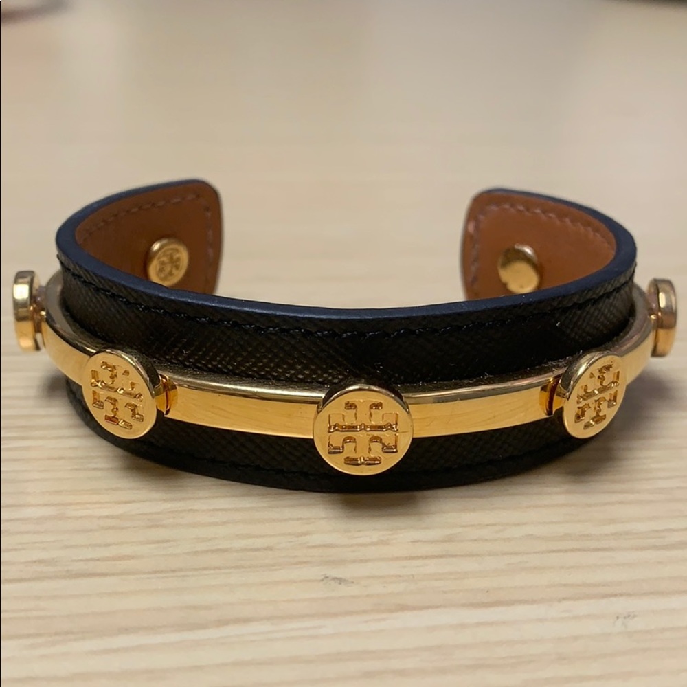 Tory Burch Studded Logo Cuff Bracelet
